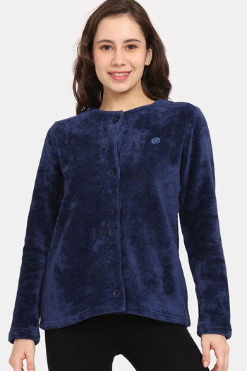 Buy Rosaline Minky Plush Fleece Knit Poly Cardigan - Ocean caveran